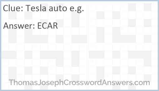 Tesla auto e.g. Answer