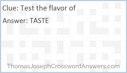 Test the flavor of Answer