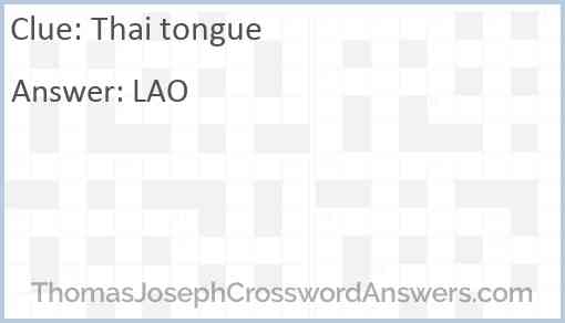 Thai tongue Answer
