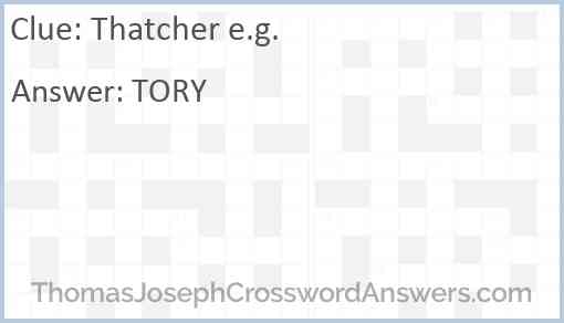 Thatcher e.g. Answer