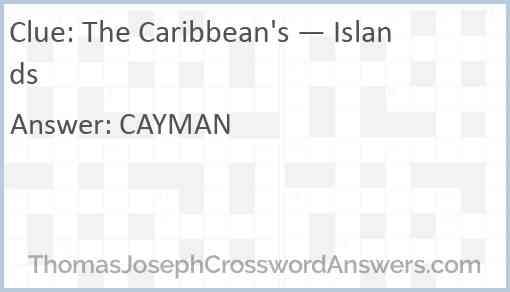 The Caribbean's — Islands Answer