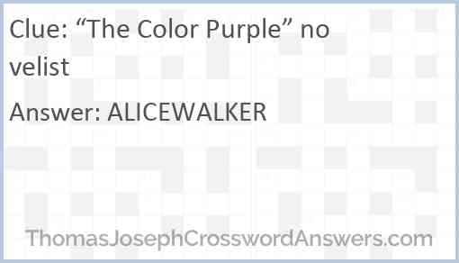 “The Color Purple” novelist Answer