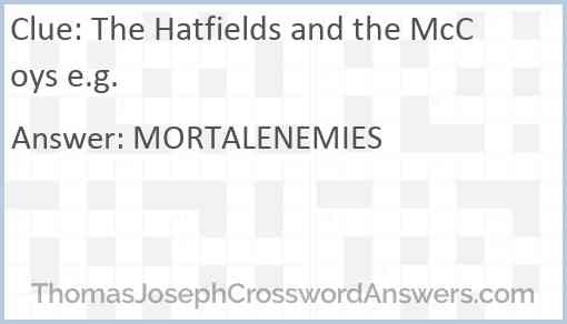 The Hatfields and the McCoys e.g. Answer