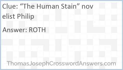 “The Human Stain” novelist Philip Answer