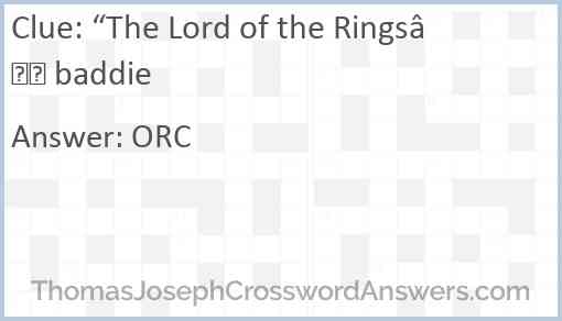 “The Lord of the Rings” baddie Answer