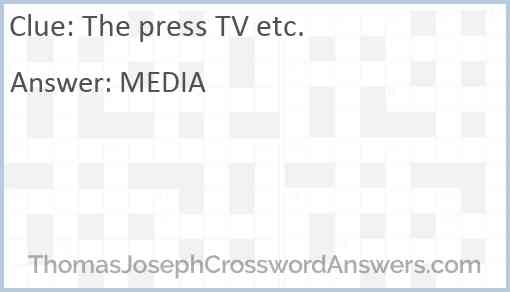 The press TV etc. Answer