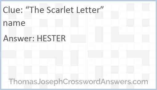 “The Scarlet Letter” name Answer