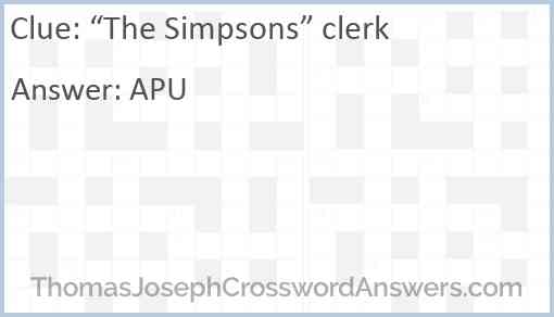 “The Simpsons” clerk Answer