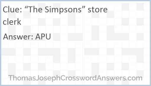 “The Simpsons” store clerk Answer