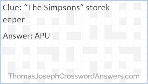 “The Simpsons” storekeeper Answer