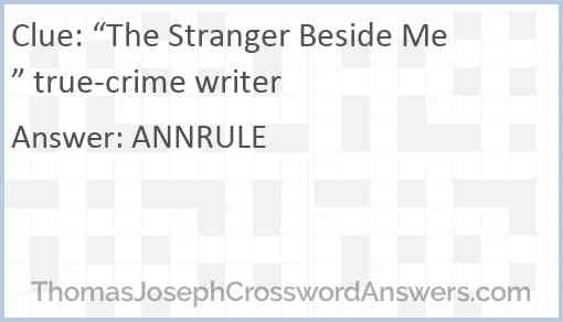 “The Stranger Beside Me” true-crime writer Answer