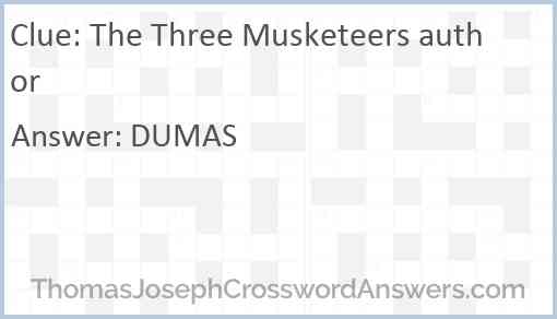 The Three Musketeers author Answer