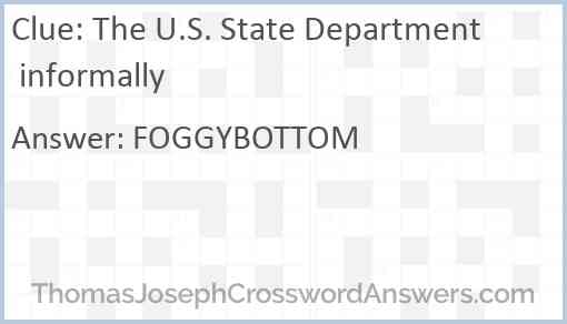 The U.S. State Department informally Answer