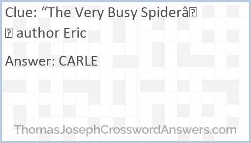 “The Very Busy Spider” author Eric Answer