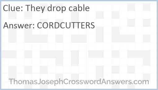 They drop cable Answer