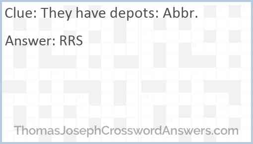 They have depots: Abbr. Answer