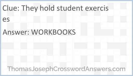 They hold student exercises Answer