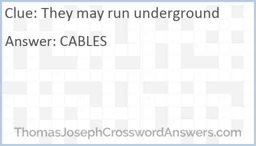 They may run underground Answer