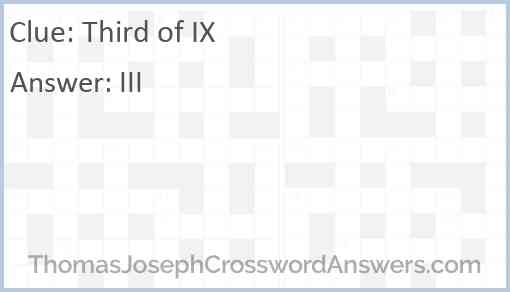 Third of IX Answer