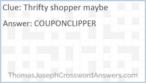 Thrifty shopper maybe Answer