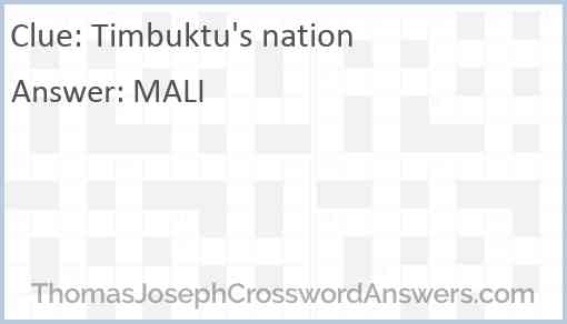 Timbuktu's nation Answer