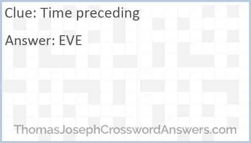 Time preceding Answer