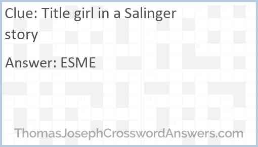 Title girl in a Salinger story Answer