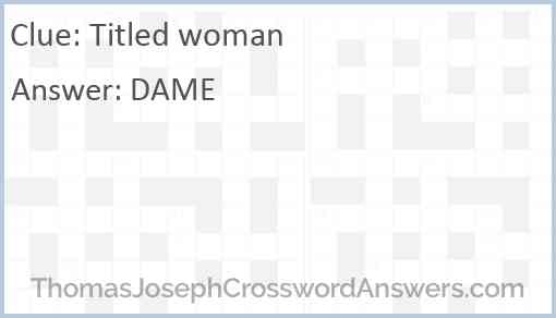 Titled woman Answer