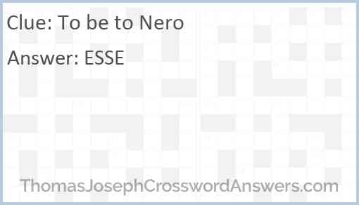 To be to Nero Answer