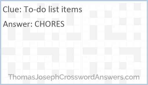 To-do list items Answer