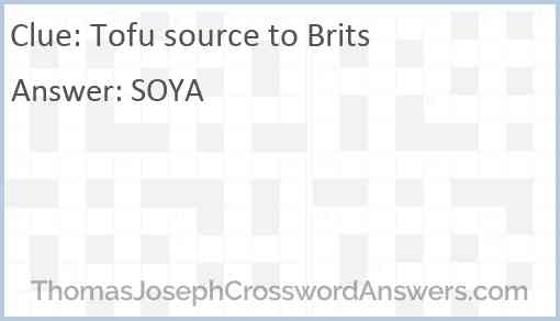 Tofu source to Brits Answer