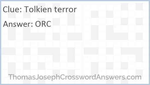 Tolkien terror Answer