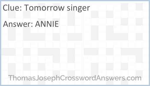 “Tomorrow” singer Answer