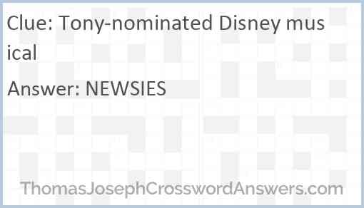 Tony-nominated Disney musical Answer