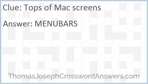 Tops of Mac screens Answer