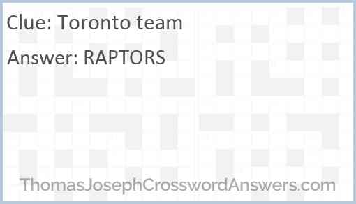 Toronto team Answer