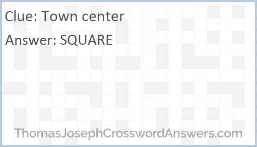 Town center Answer