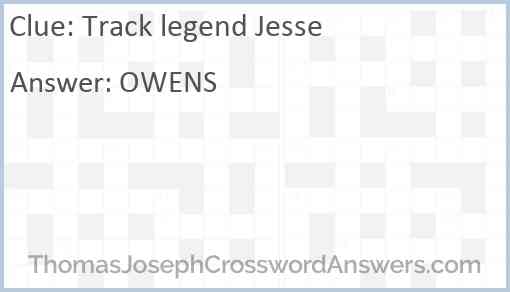 Track legend Jesse Answer