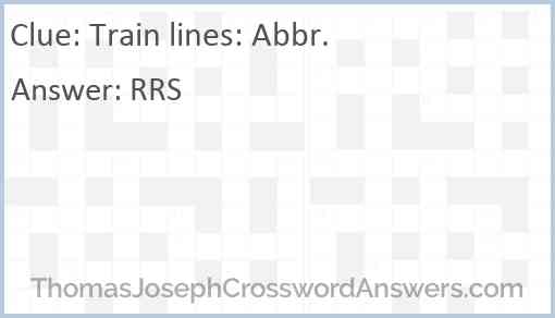 Train lines: Abbr. Answer