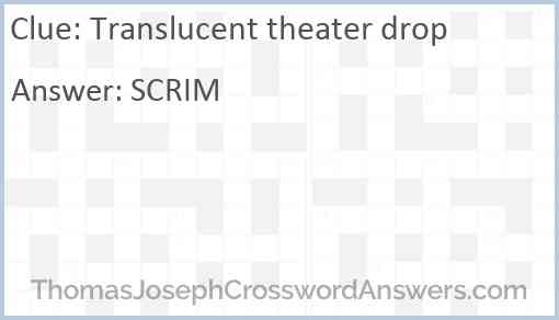 Translucent theater drop Answer