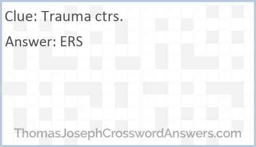 Trauma ctrs. Answer