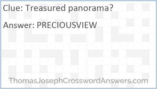 Treasured panorama? Answer