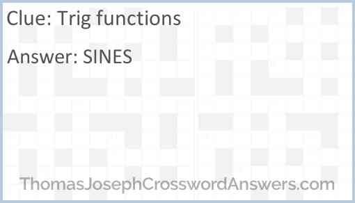 Trig functions Answer