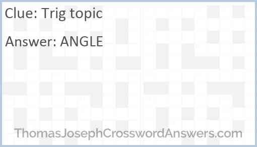 Trig topic Answer