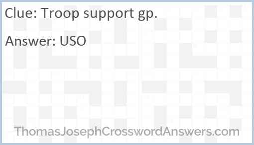 Troop support gp. Answer