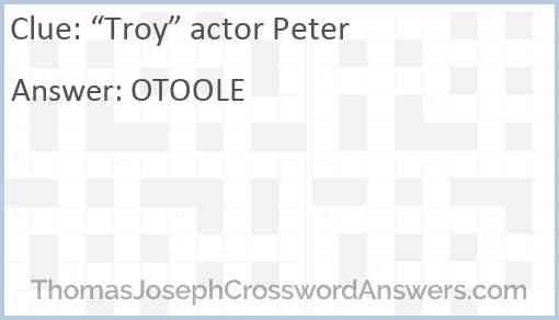 “Troy” actor Peter Answer