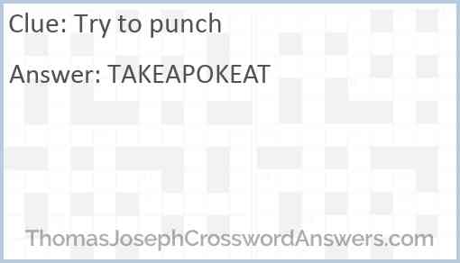 Try to punch Answer