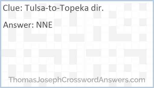 Tulsa-to-Topeka dir. Answer