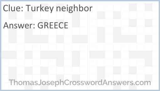 Turkey neighbor Answer
