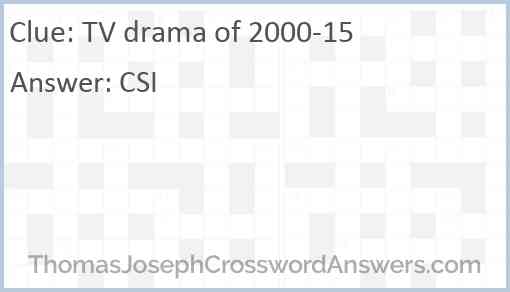 TV drama of 2000-15 Answer